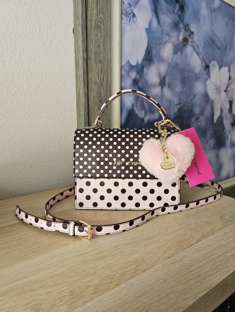 Betsy Johnson - BRAND NEW!  Pink & Black Satchel/Cross-body Purse! 💖